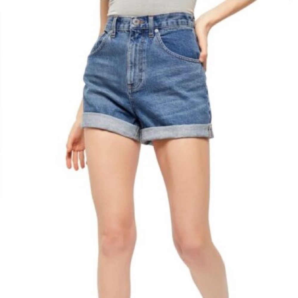 BDG Denim Cuffed Mini Shorts